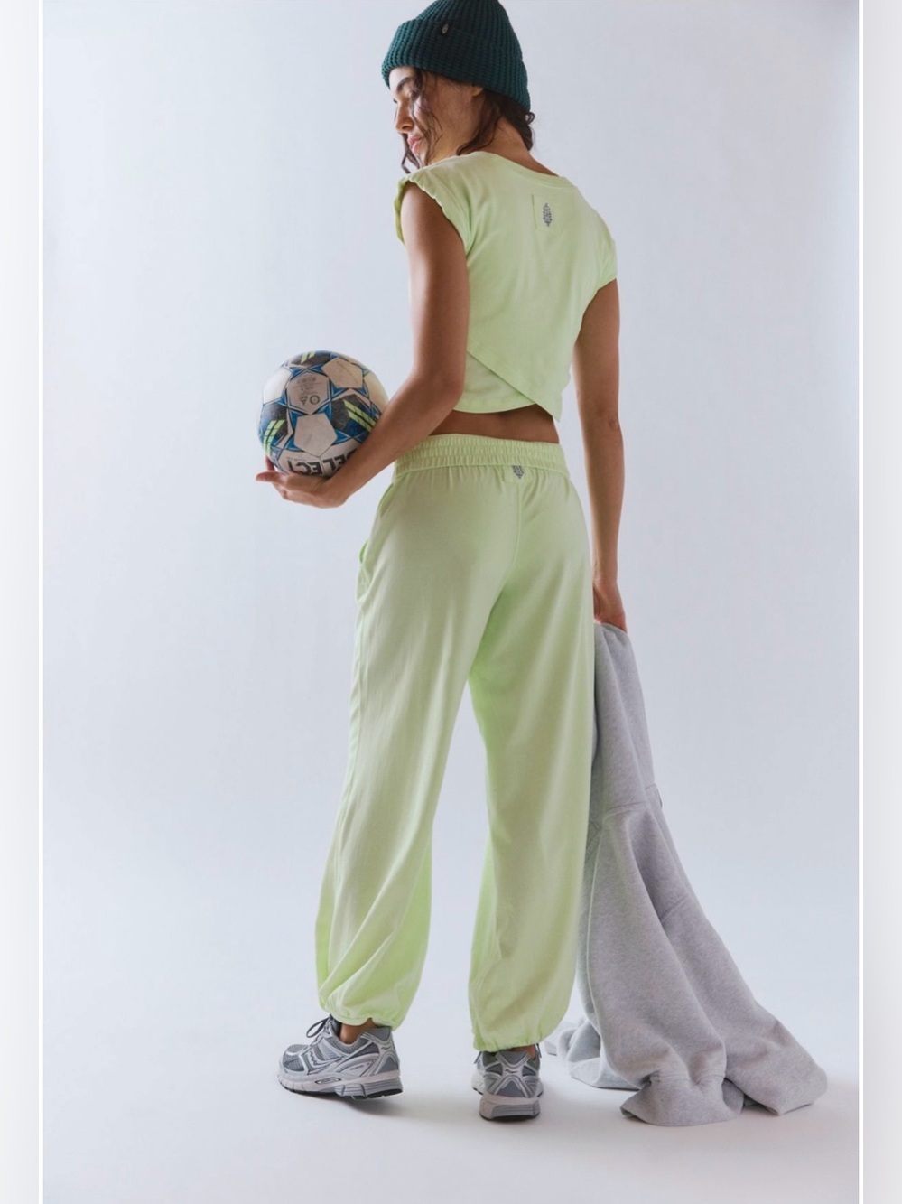 Free people hot shot crossover PANTS ONLY size large nwot in whipped lime